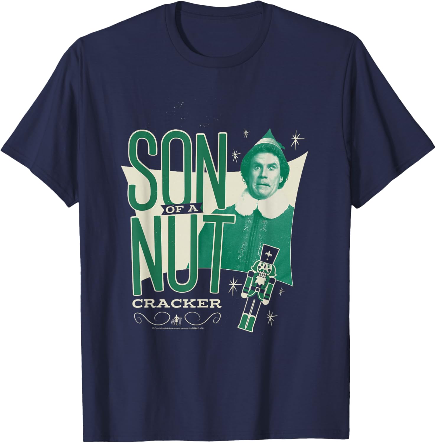 Elf Vintage Buddy Son of a Nutcracker Funny Christmas T-Shirt - T-Shirt | Navy