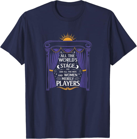 All The Worlds A Stage Shakespeare Much Ado About Nothing T-Shirt - T-Shirt | Navy