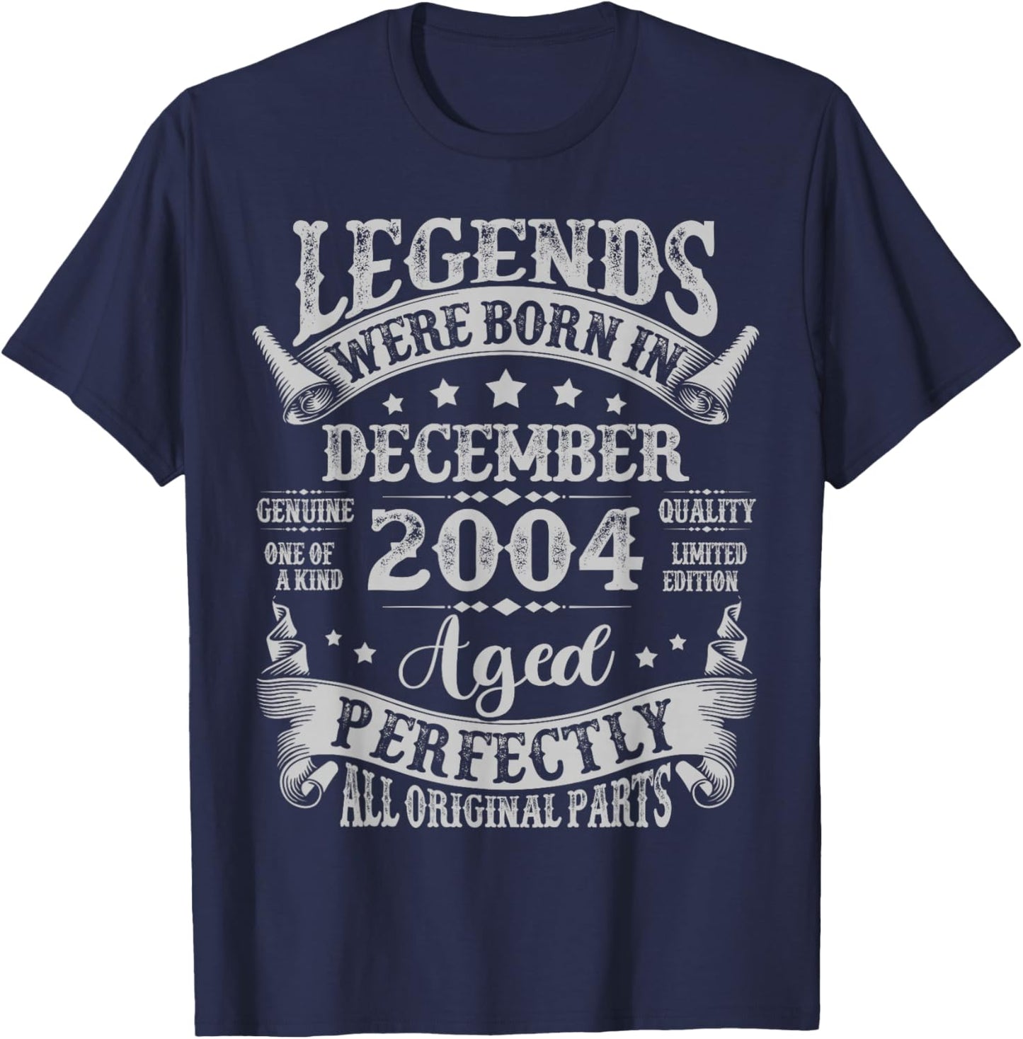 Legend Since December 2004 Vintage Retro 20th Birthday Boys T-Shirt - T-Shirt | Navy