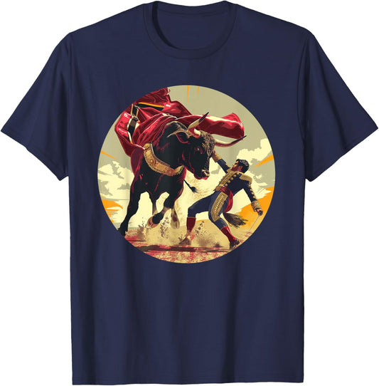 Amazing Bull Fight for Matador Lovers T-Shirt - T-Shirt | Navy