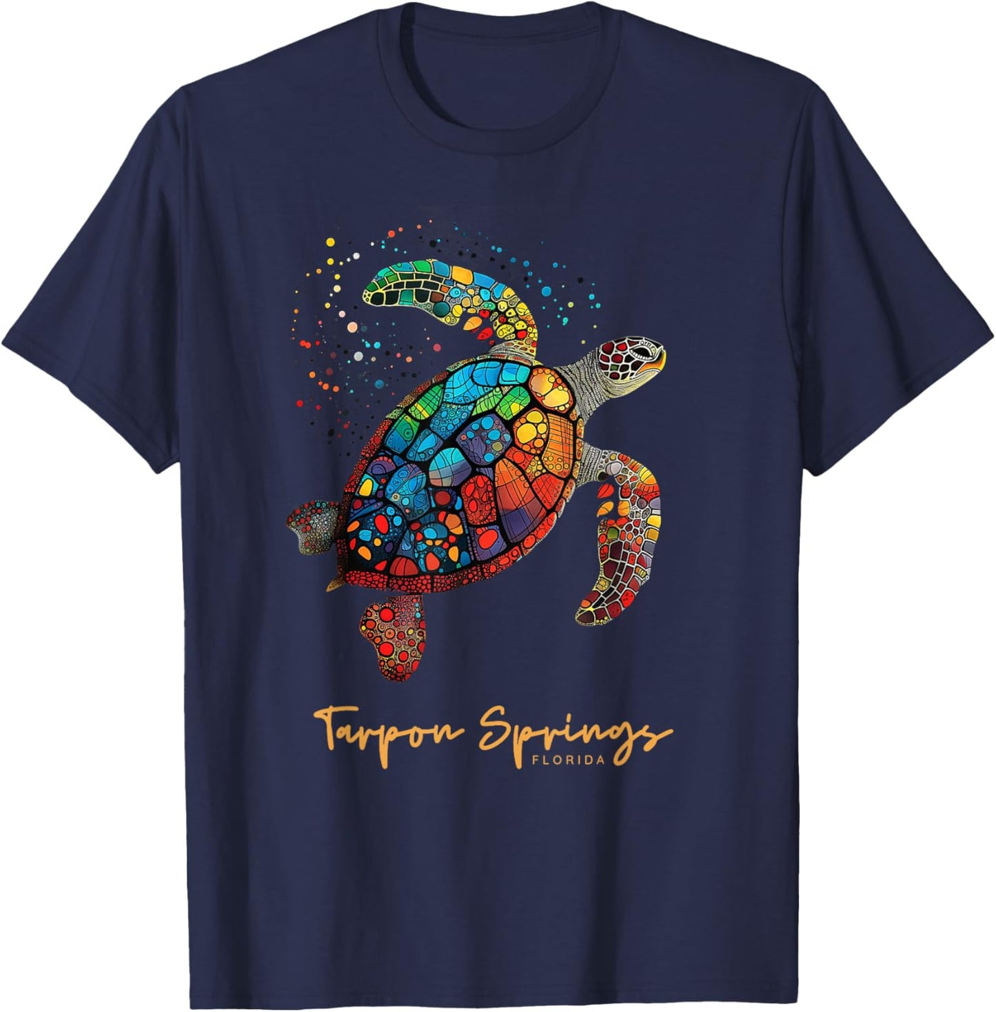 Tarpon Springs Florida FL Beach Vacation Sea Turtle Vintage T-Shirt - T-Shirt | Navy