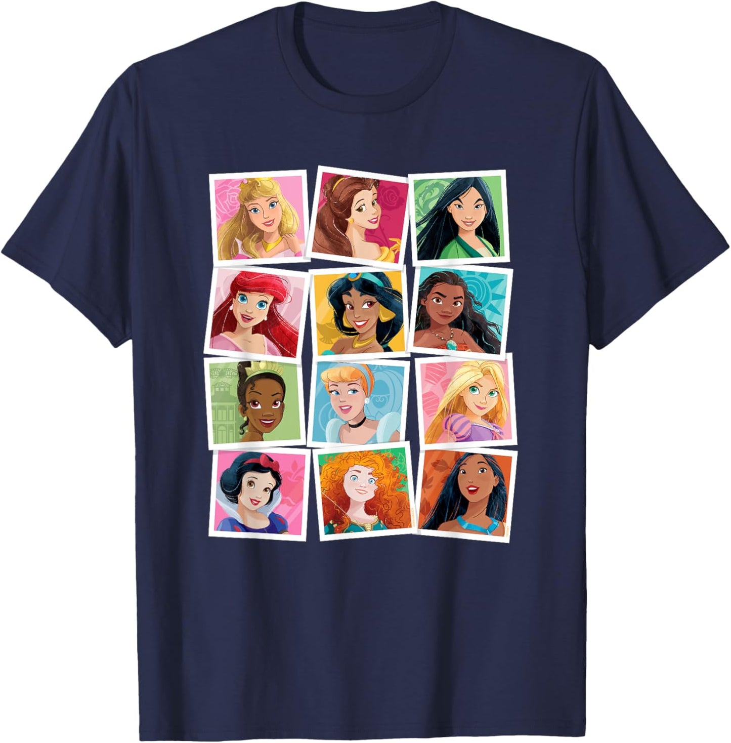 Disney Princess Photos Portrait Picture Collection T-Shirt - T-Shirt | Navy