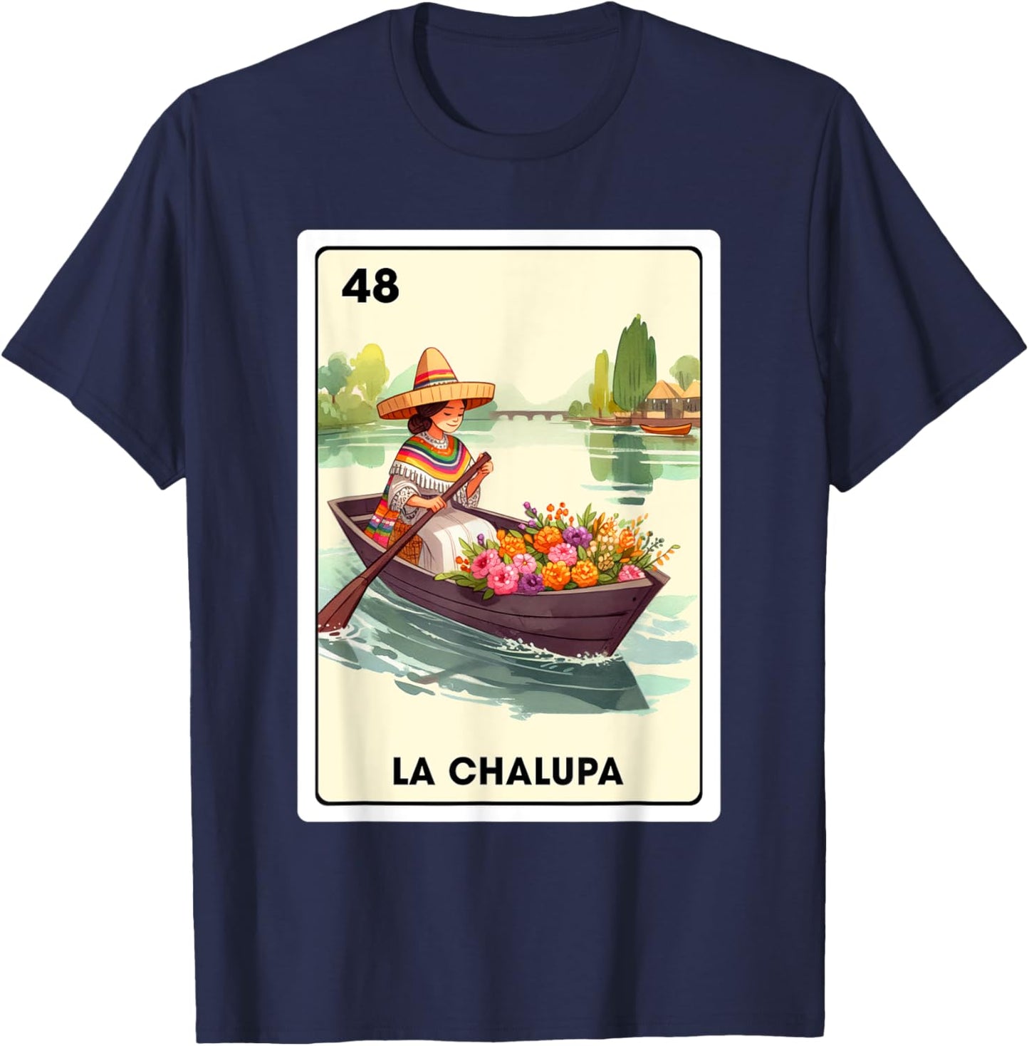 Mexican Slang The Boat La Chalupa Mexican Bingo Card T-Shirt - T-Shirt | Navy