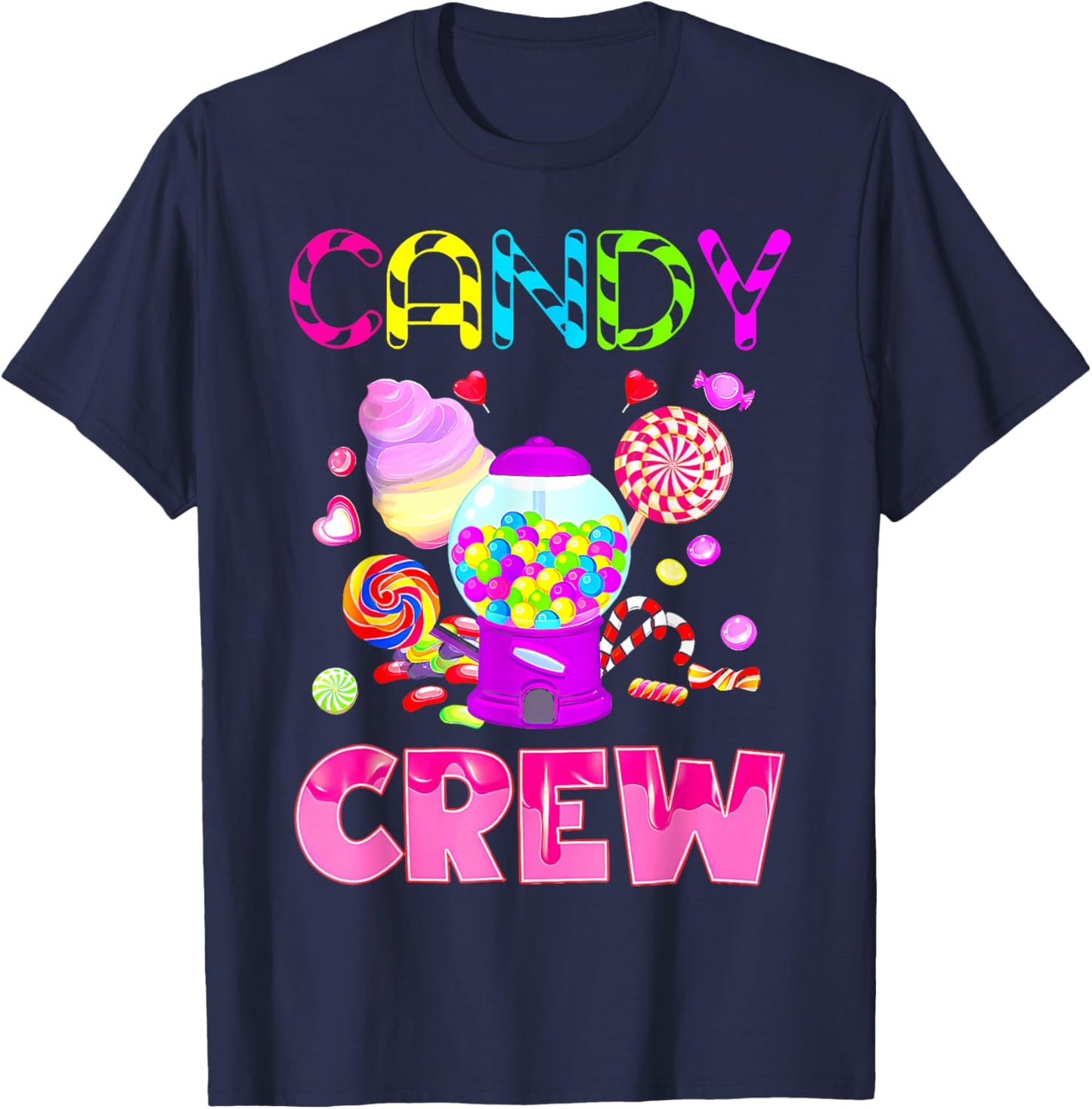 Candy Land Costume Women Candy Crew Sweetie Candy Squad T-Shirt - T-Shirt | Navy