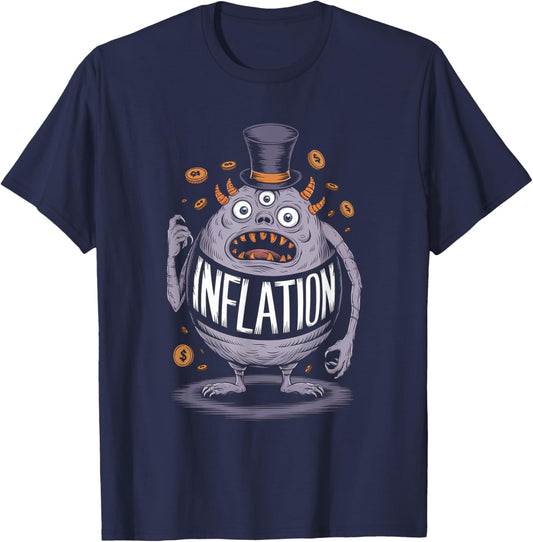 Scary Halloween Costume - Inflation Monster Political Funny T-Shirt - T-Shirt | Navy