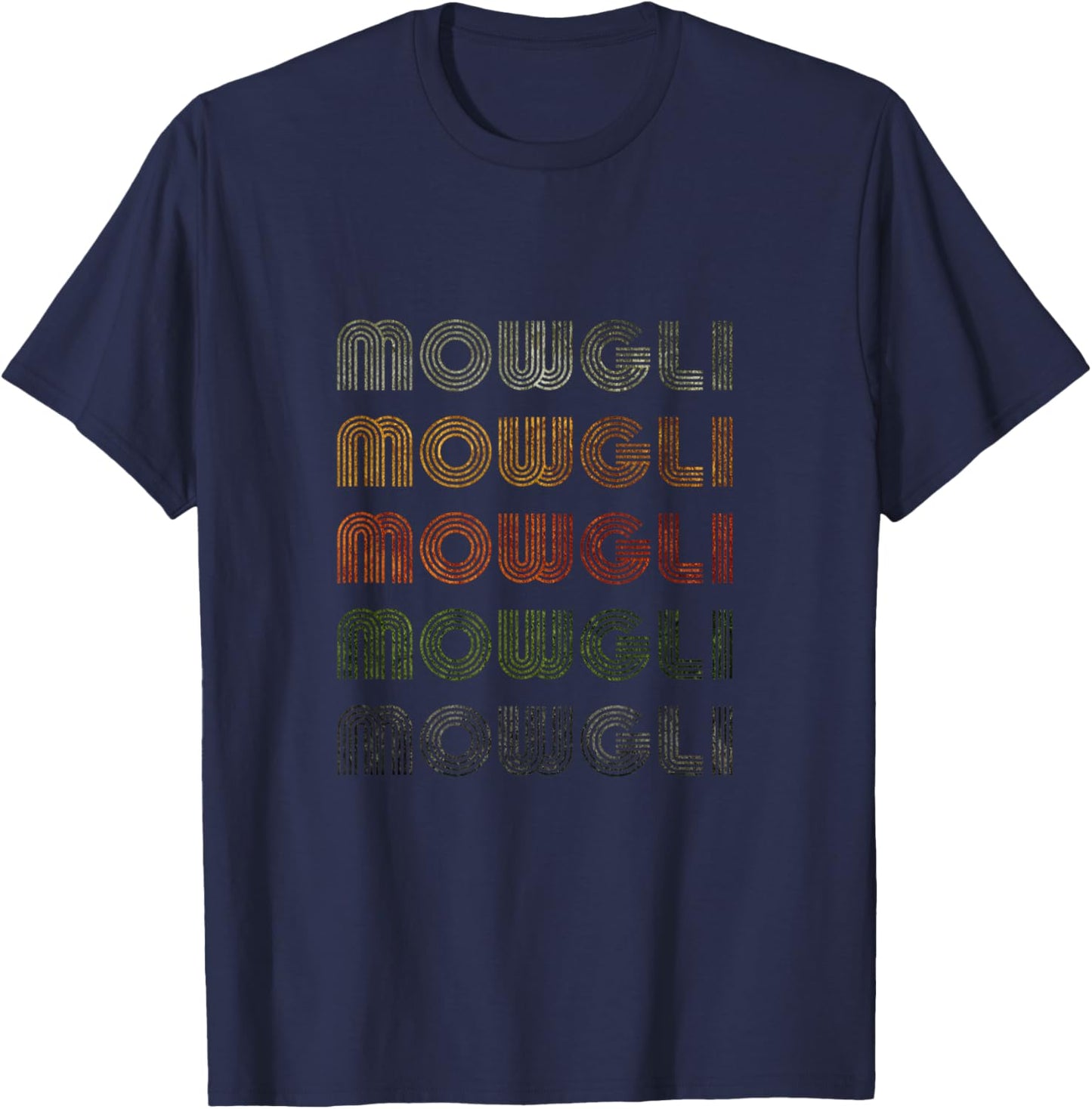 Love Heart Mowgli Grunge Vintage Style Black Mowgli T-Shirt - T-Shirt | Navy