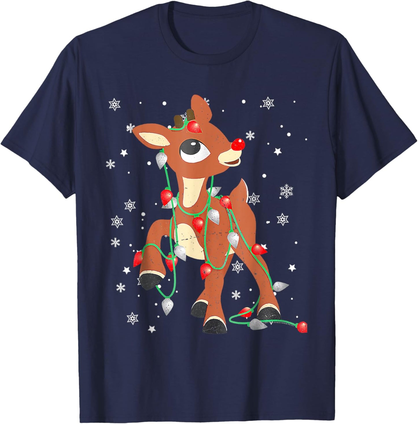 Rudolph The Red Nose Reindeer For Kids And Christmas Fan T-Shirt - T-Shirt | Navy