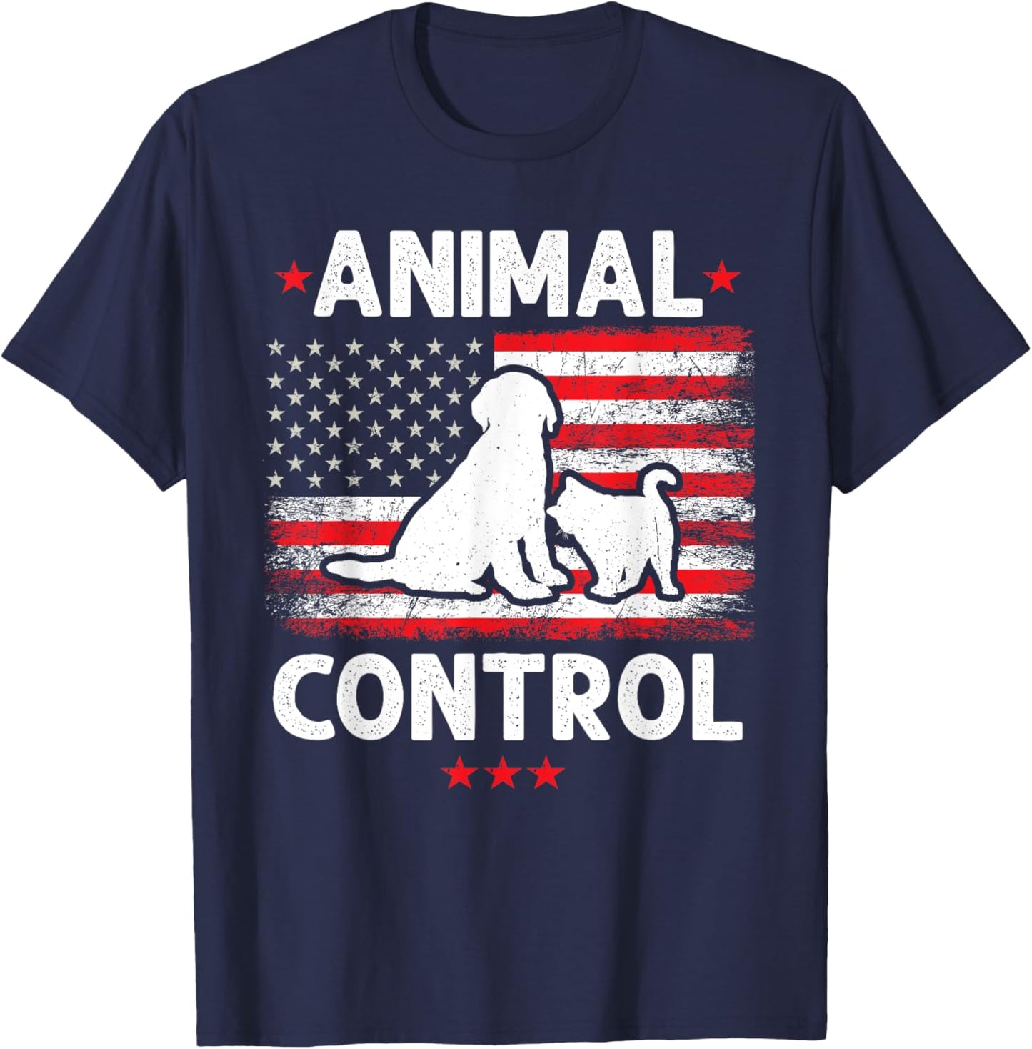 Funny Animal Control Men Women T-Shirt - T-Shirt | Navy