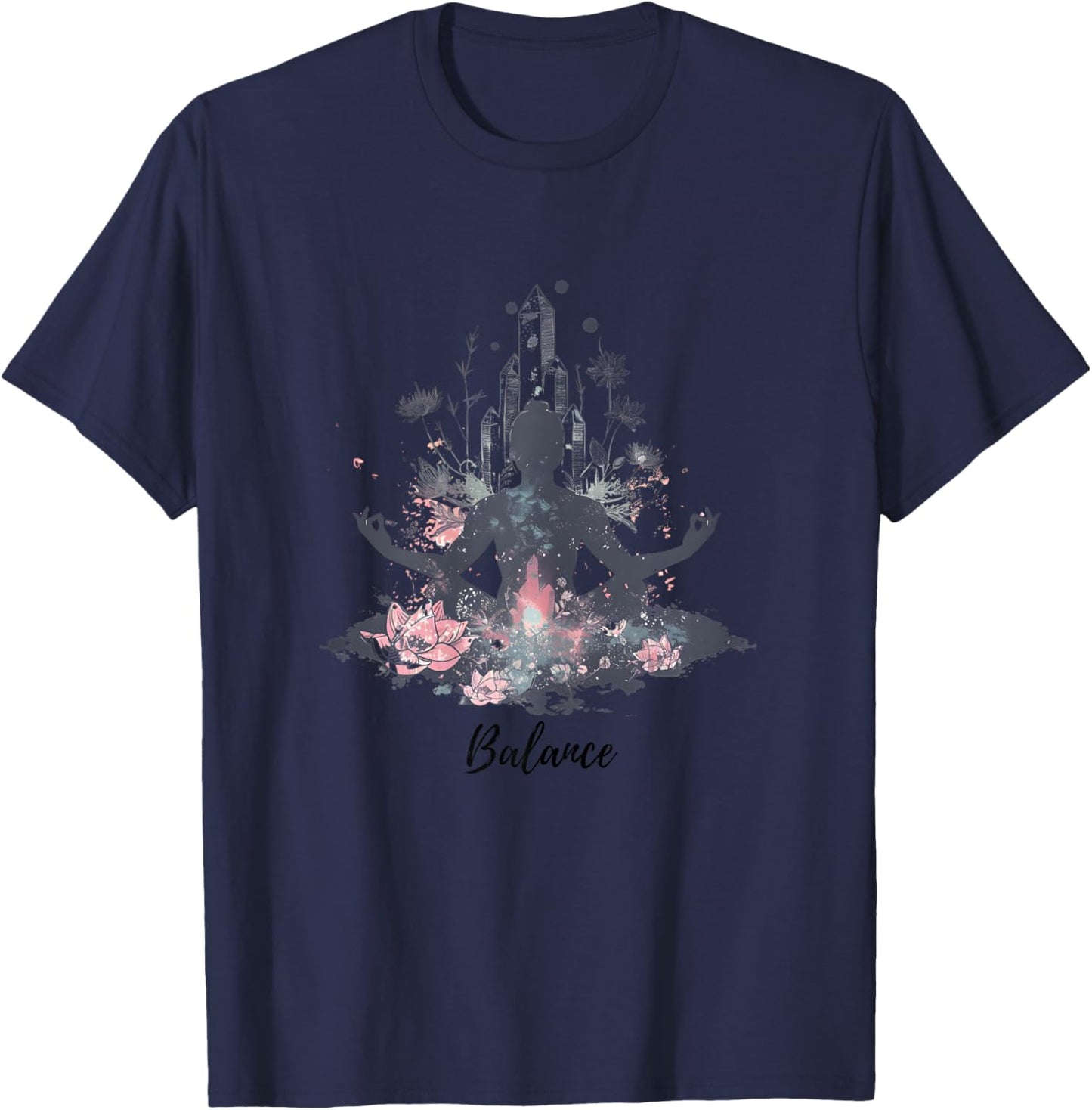 Embrace Your Inner Peace with Yoga & Meditation Inspired T-Shirt - T-Shirt | Navy
