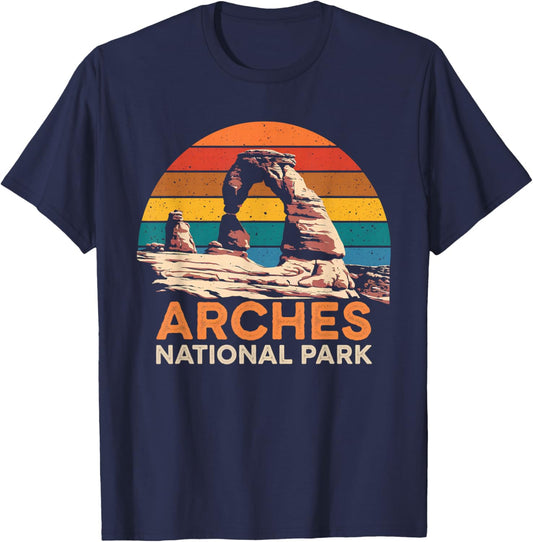 Arches National Park Vintage Utah Vintage National Park T-Shirt - T-Shirt | Navy