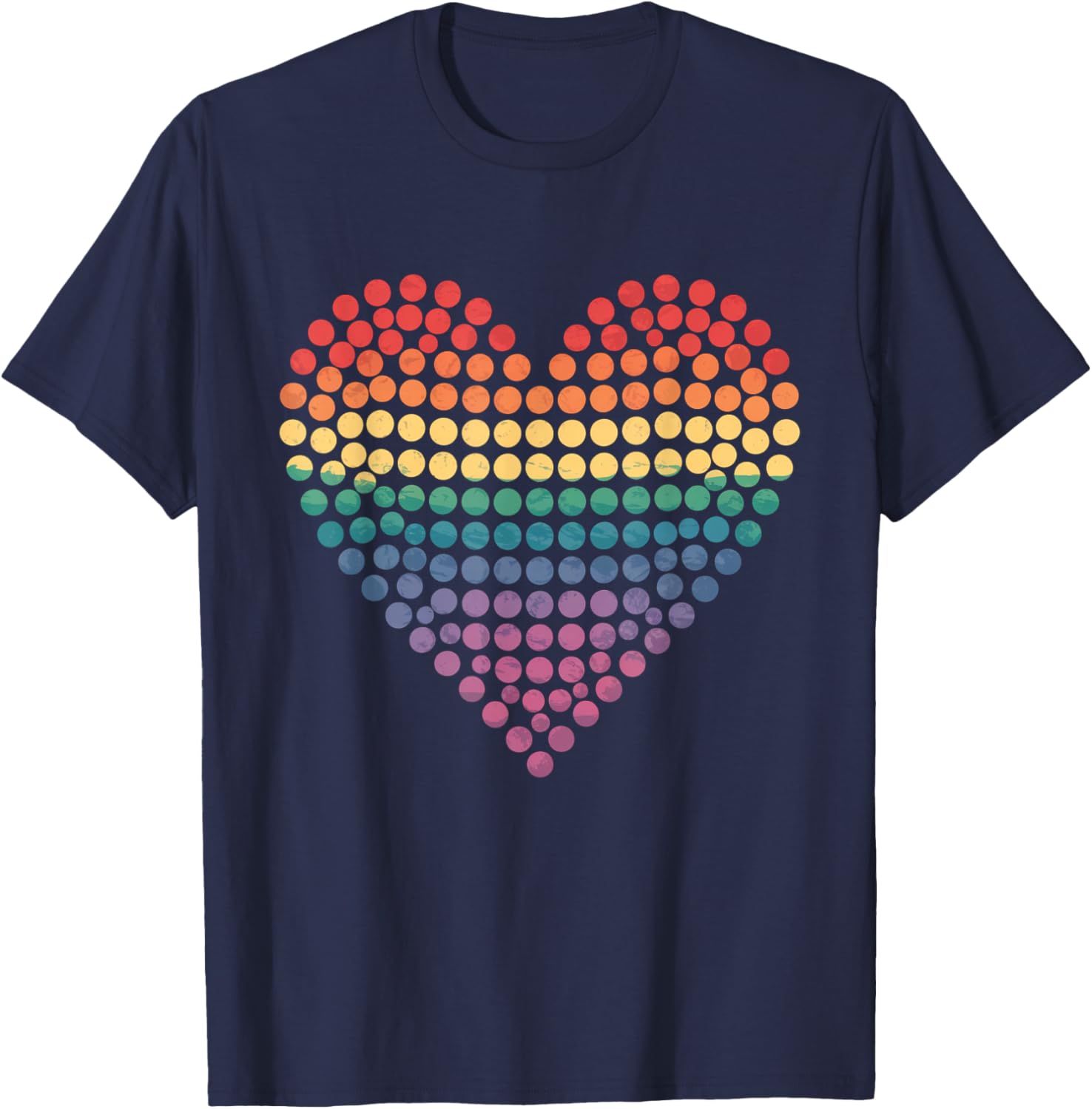 Novelty Love Polka Dot Heart Tops T-Shirt - T-Shirt | Navy