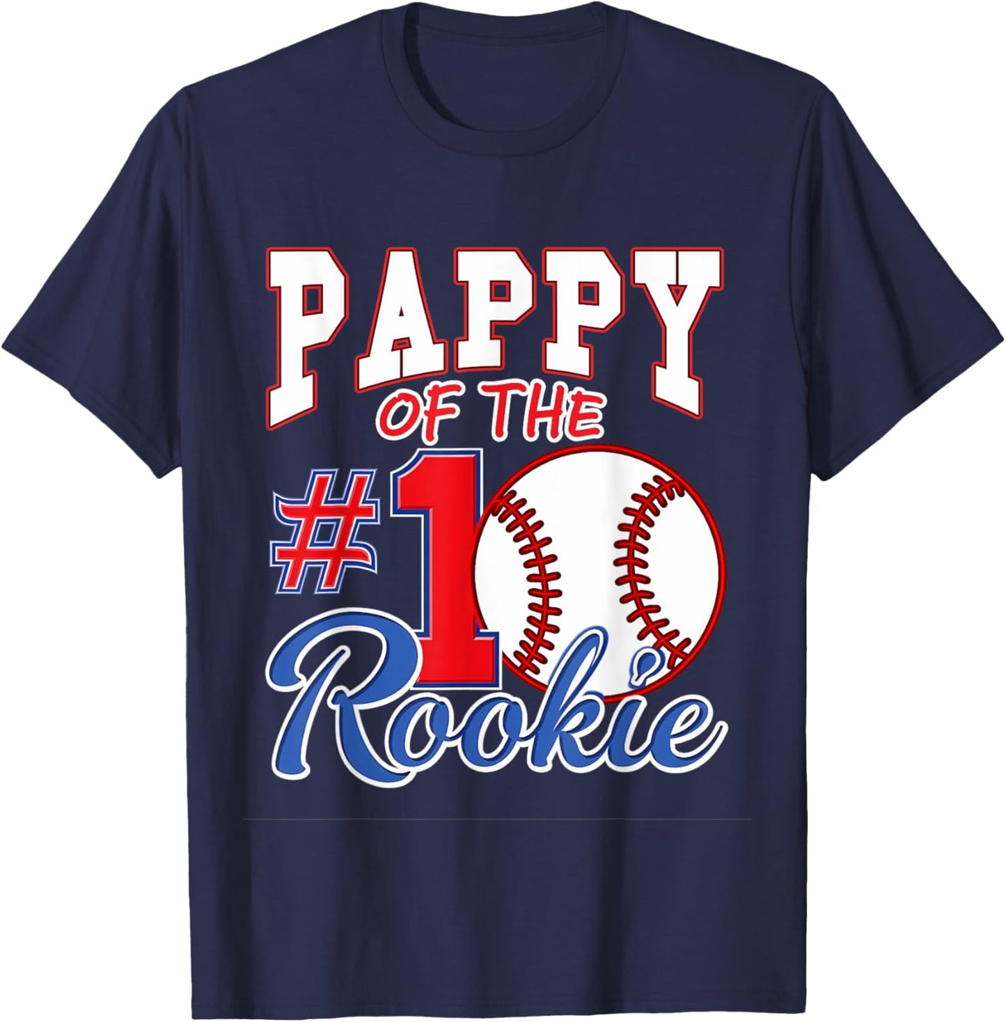 Retro Grandpa Pappy Of The Number 1 Rookie Baseball T-Shirt - T-Shirt | Navy