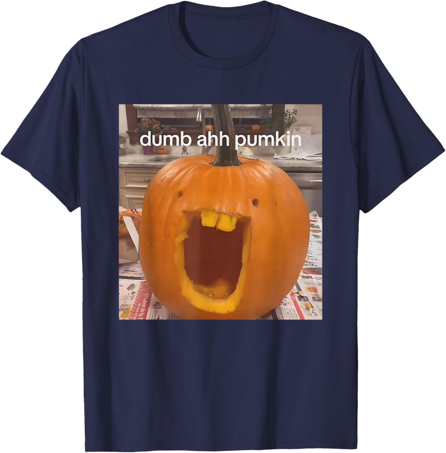 Adults, Kids - Black - Short Sleeve - - Small - Halloween Graphic T-Shirt - T-Shirt | Navy
