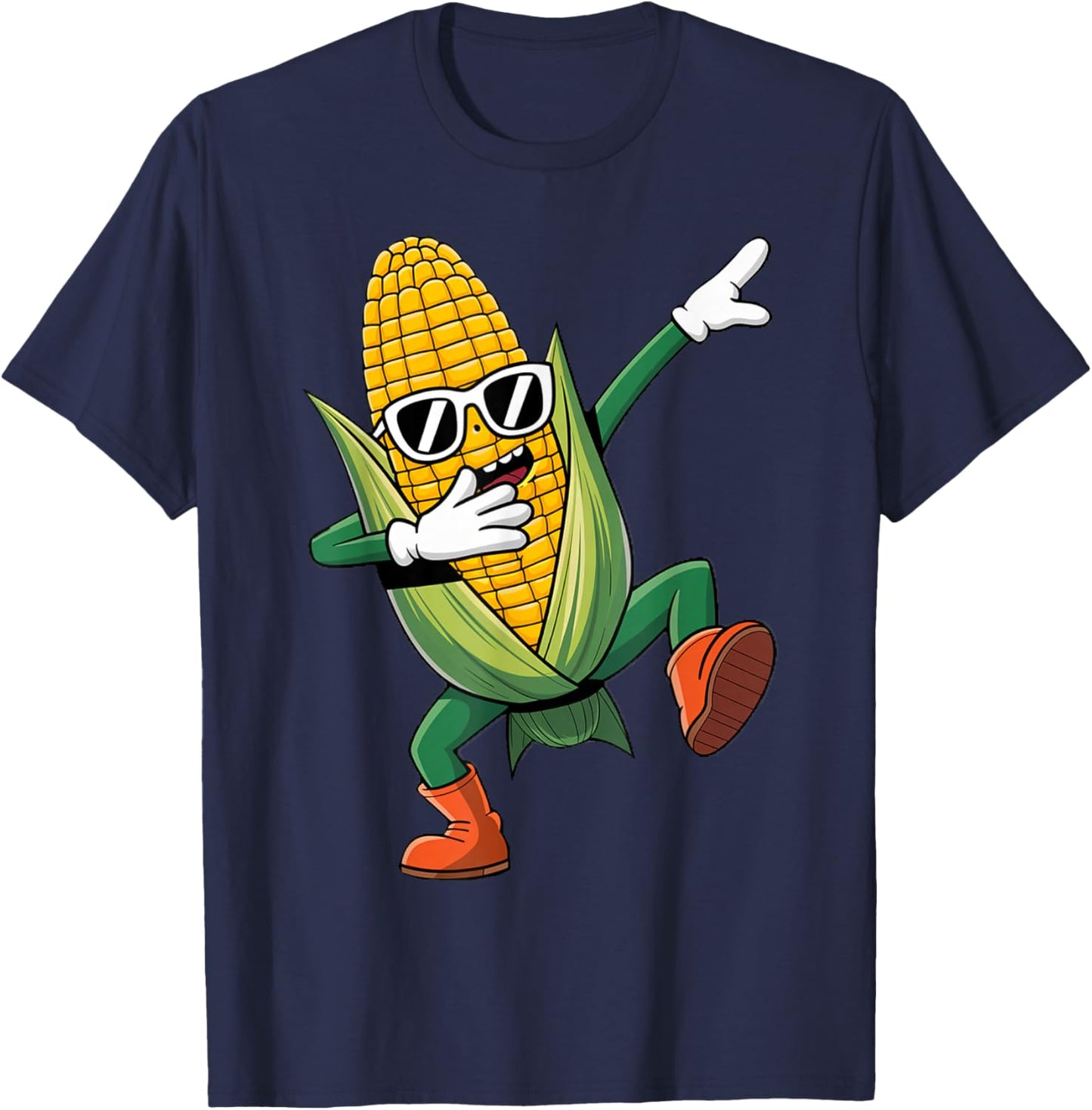 Dabbing Corn Cob | Dancing Corn Farm Farmer T-Shirt - T-Shirt | Navy