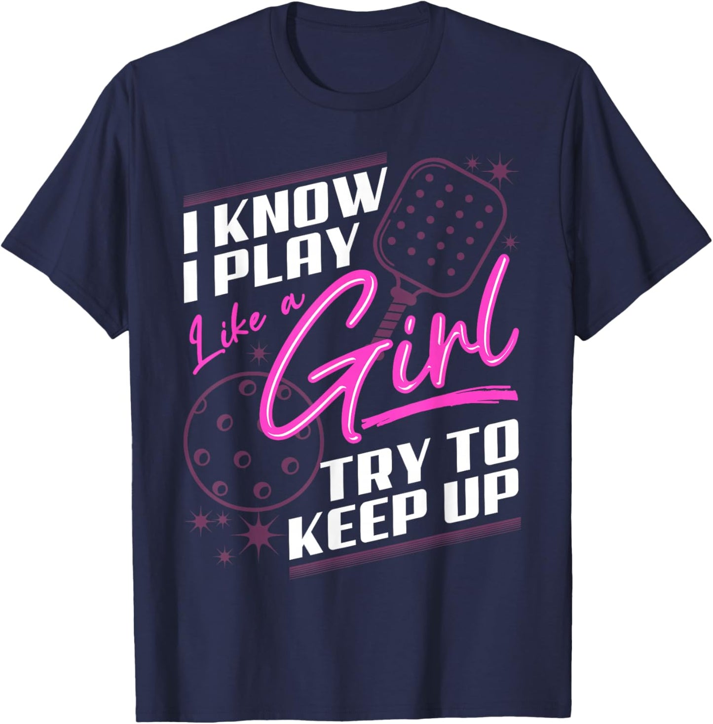 Funny pickleball sayings design Retro Paddle Court T-Shirt - T-Shirt | Navy