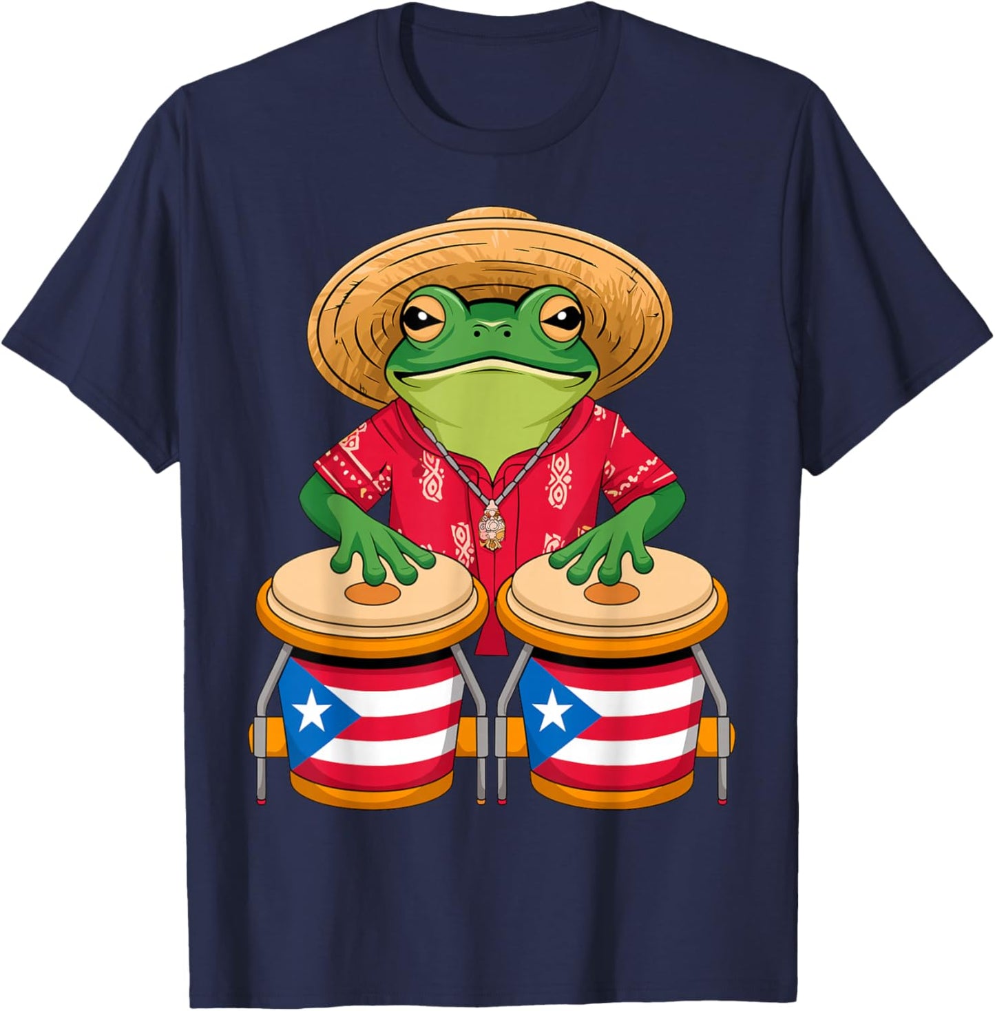 Magical and Funny Puerto Rican Gifts Frog Coqui Taino Boricua Puerto Rico Flag - -Adult, Small, Black, Short Sleeve, Cotton Blend, , Classic Fit, Imported T-Shirt - T-Shirt | Navy