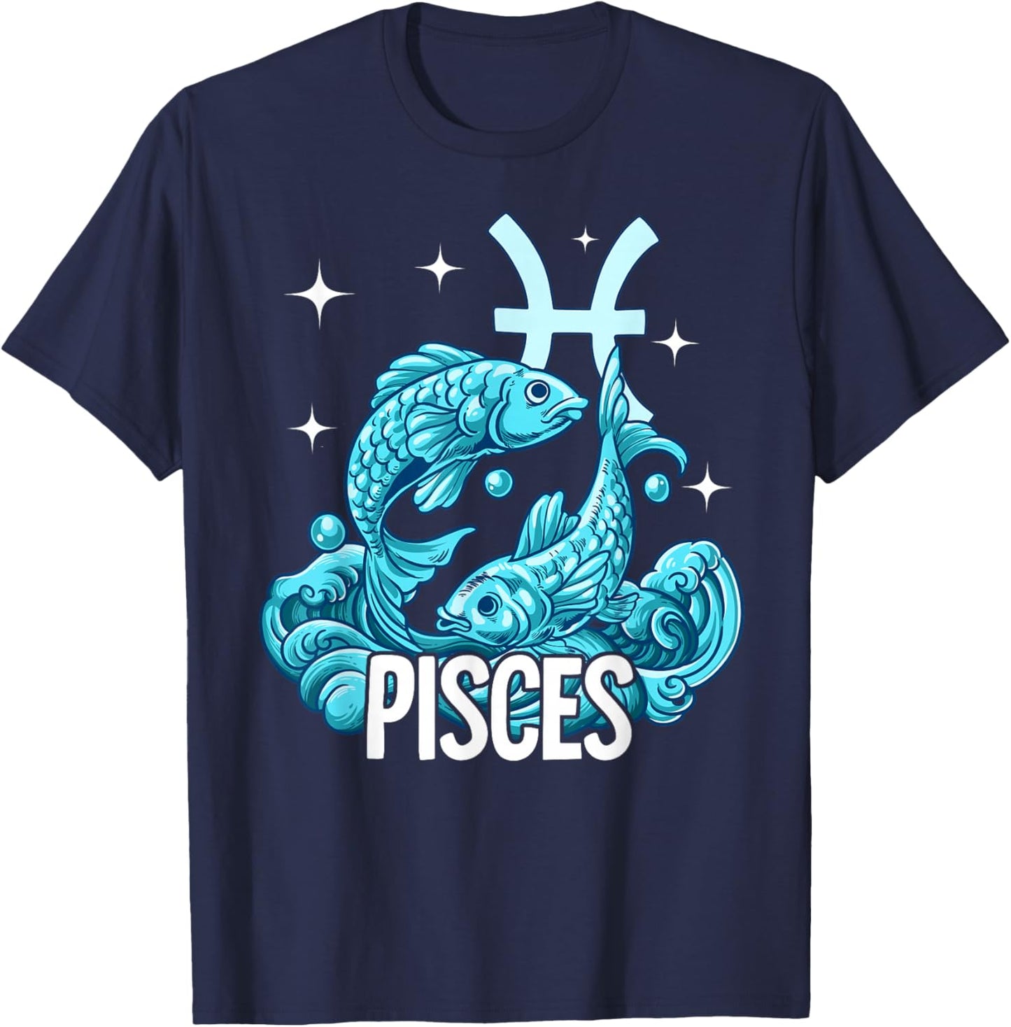 Pisces Zodiac Sign T-Shirt - T-Shirt | Navy