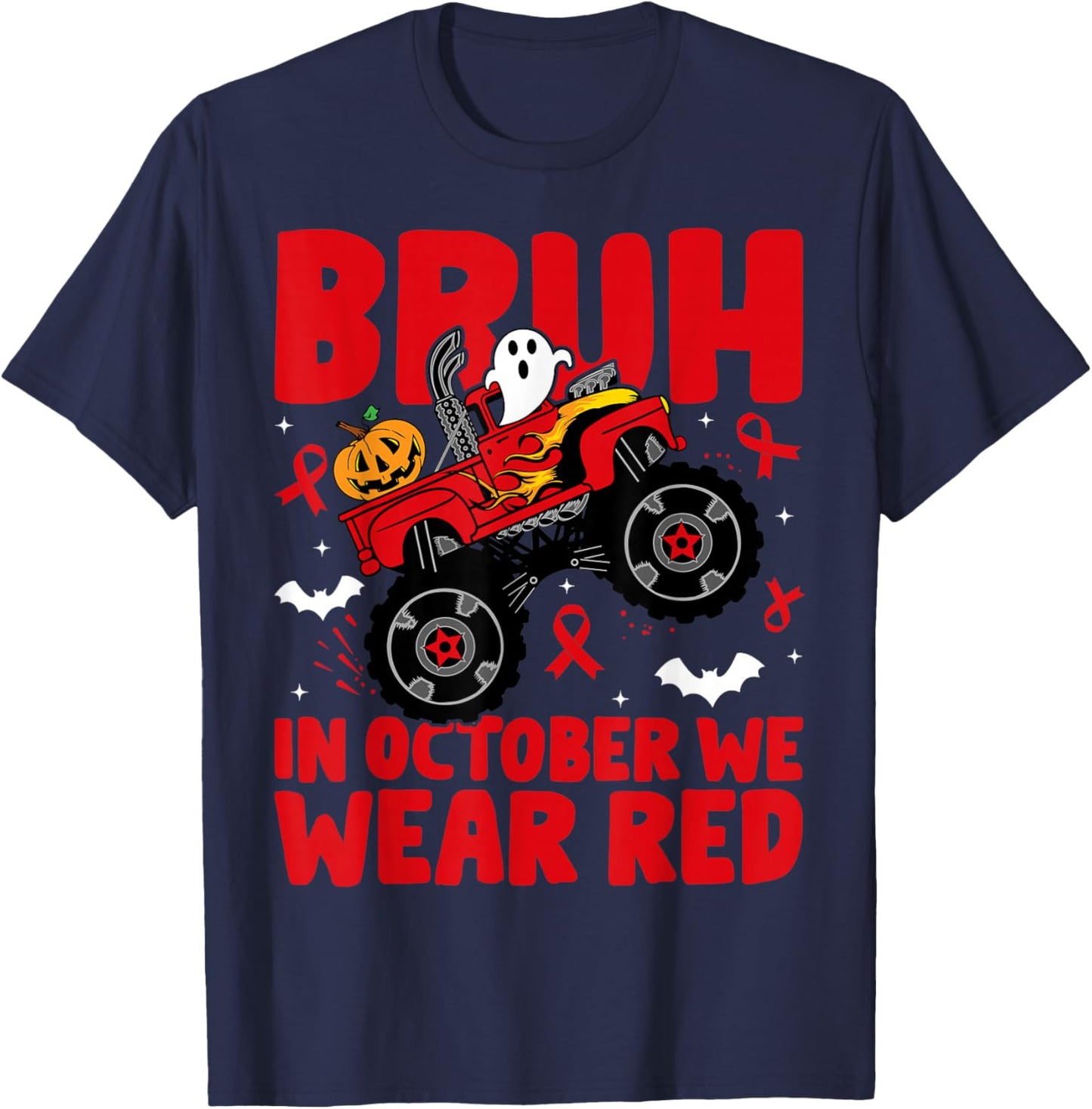 Red Ribbon Week Awareness For Toddler Kids Boys Halloween T-Shirt - T-Shirt | Navy