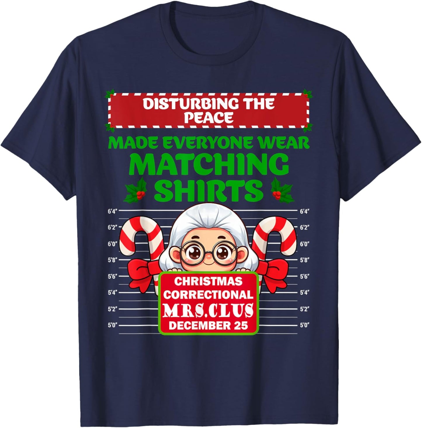 Funny Characters Inmate Christmas Matching Family Group Sets T-Shirt - T-Shirt | Navy