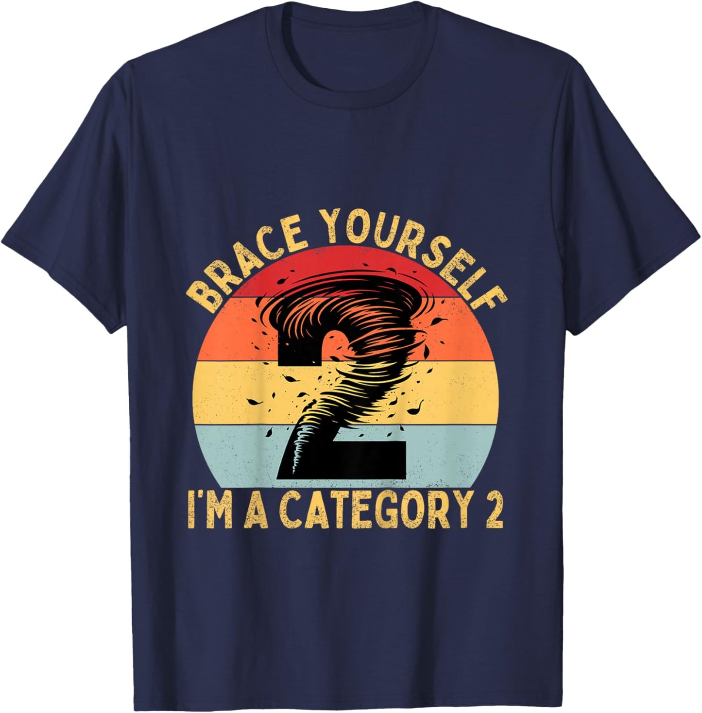 Warning Two-nado 2nd Birthday Tornado Themed Birthday T-Shirt - T-Shirt | Navy