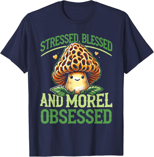 Funny Mushroom Lover Morel Hunting Morel Obsessed T-Shirt - T-Shirt | Navy