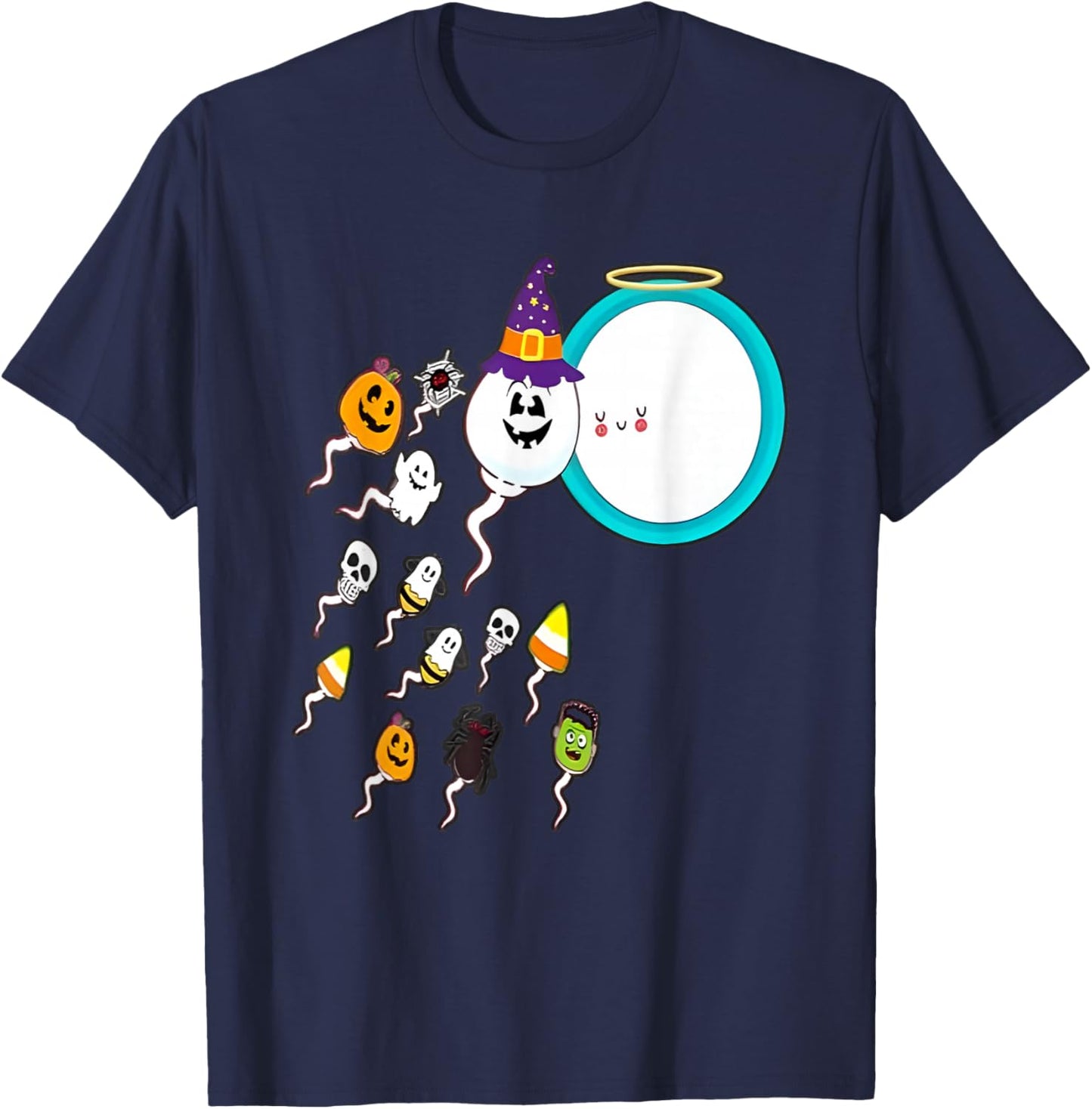 Sperm Load Funny Halloween T-Shirt - T-Shirt | Navy