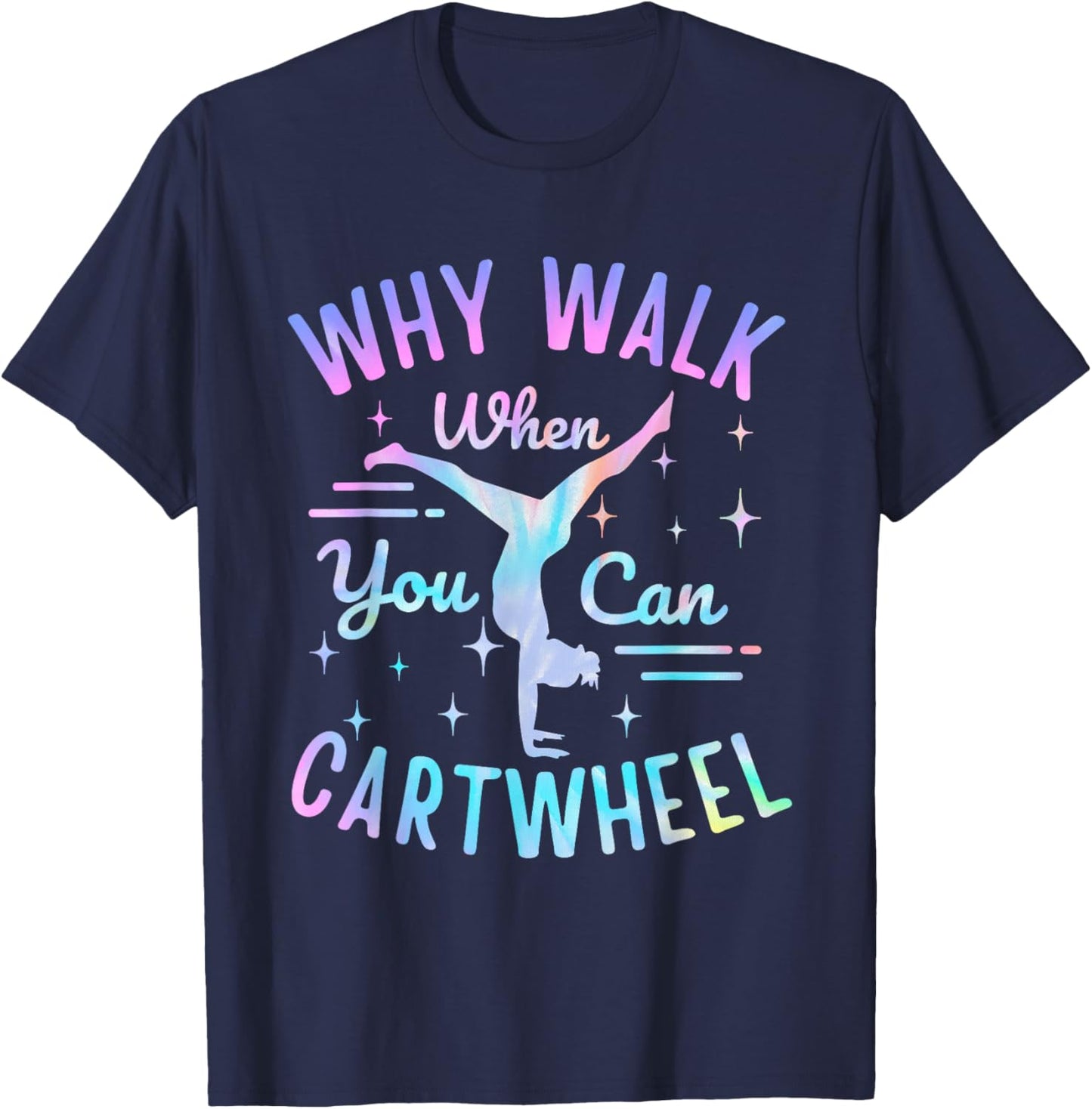 Gymnastics Art For Girls Women Tie Dye Cartwheel Gymnast T-Shirt - T-Shirt | Navy