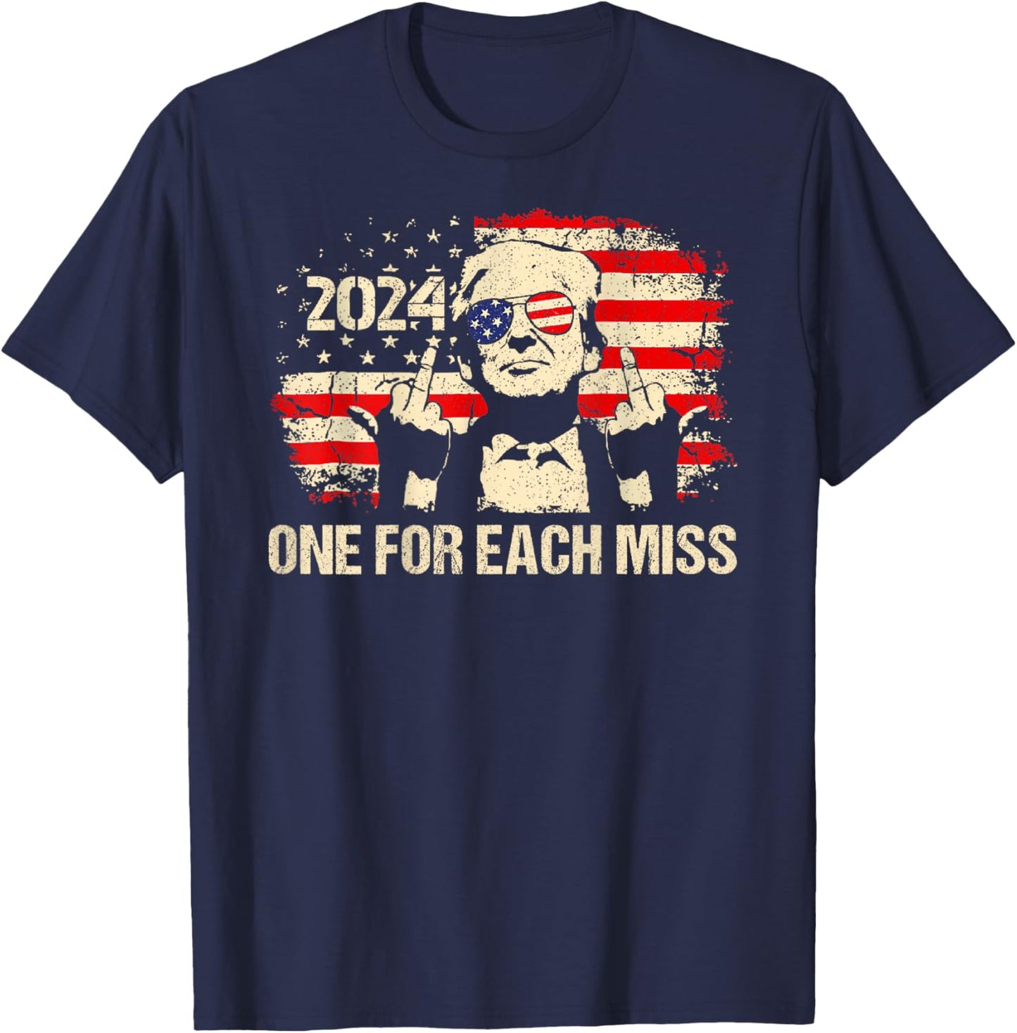 (BACK) Trump One For Each Miss Trump Shirt Vote Trump 2024 T-Shirt - T-Shirt | Navy