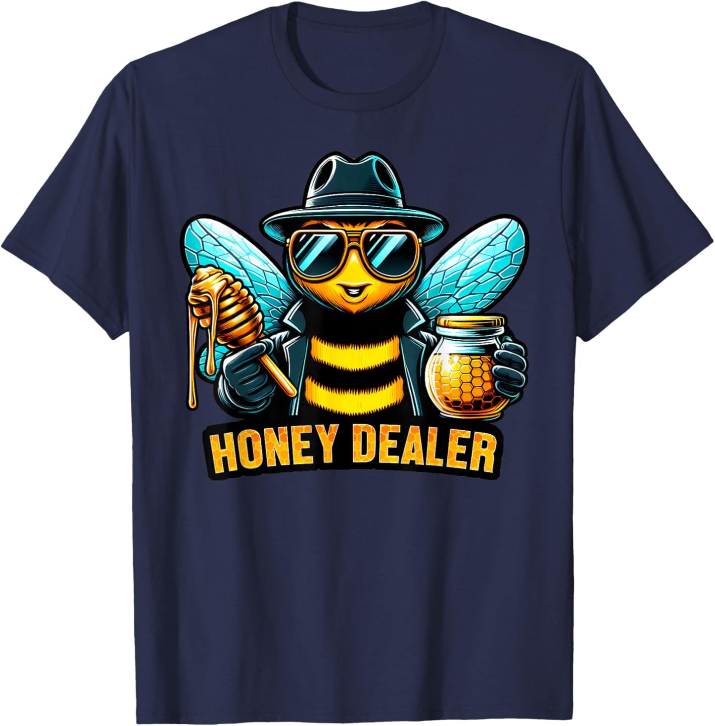 Honey Dealer Beekeeper Honeycomb Beekeeping Queen Bees T-Shirt - T-Shirt | Navy