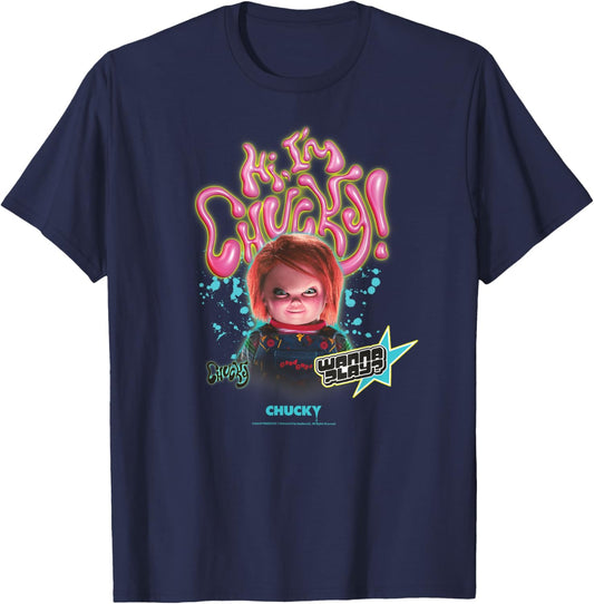 Chucky Wanna Play? Retro Style T-Shirt - T-Shirt | Navy