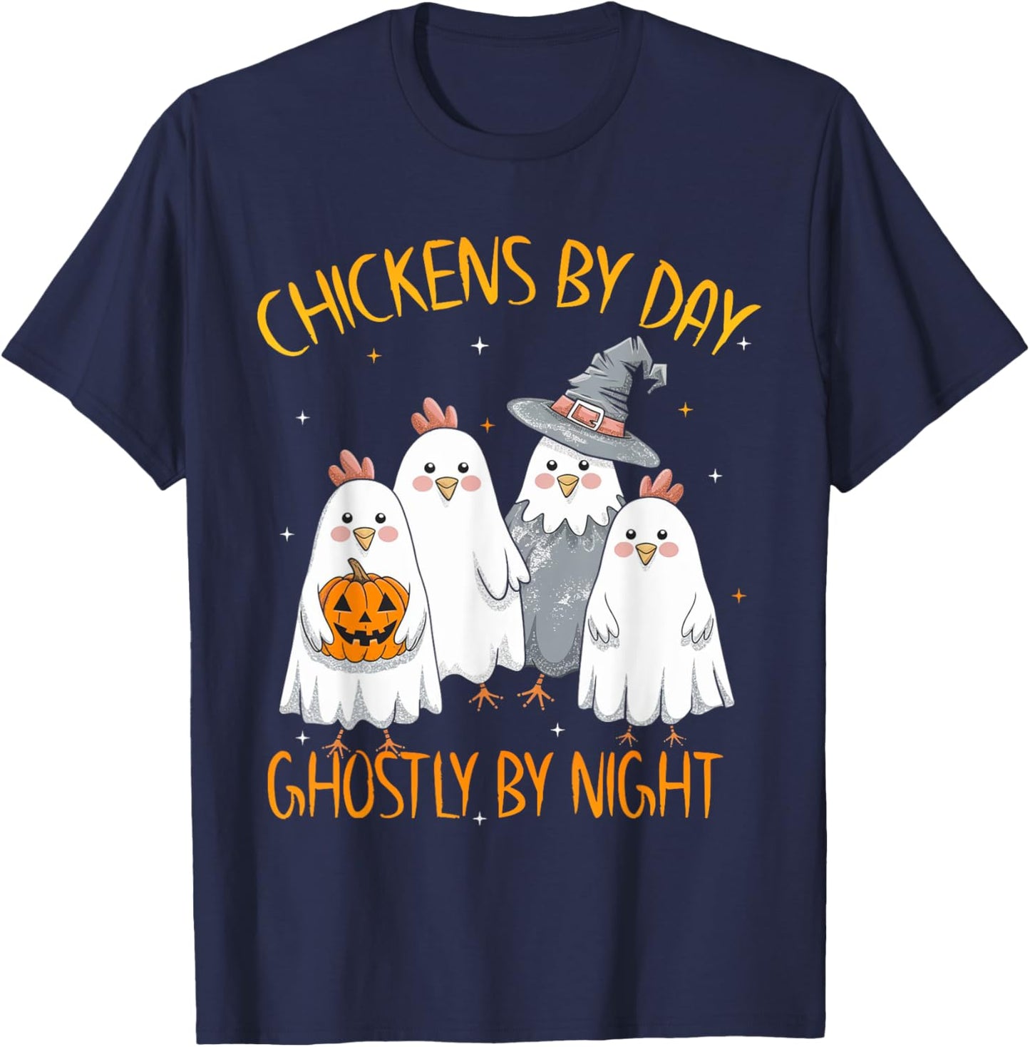 Funny Chicken Halloween Costume Spooky Season Chickens Witch T-Shirt - T-Shirt | Navy