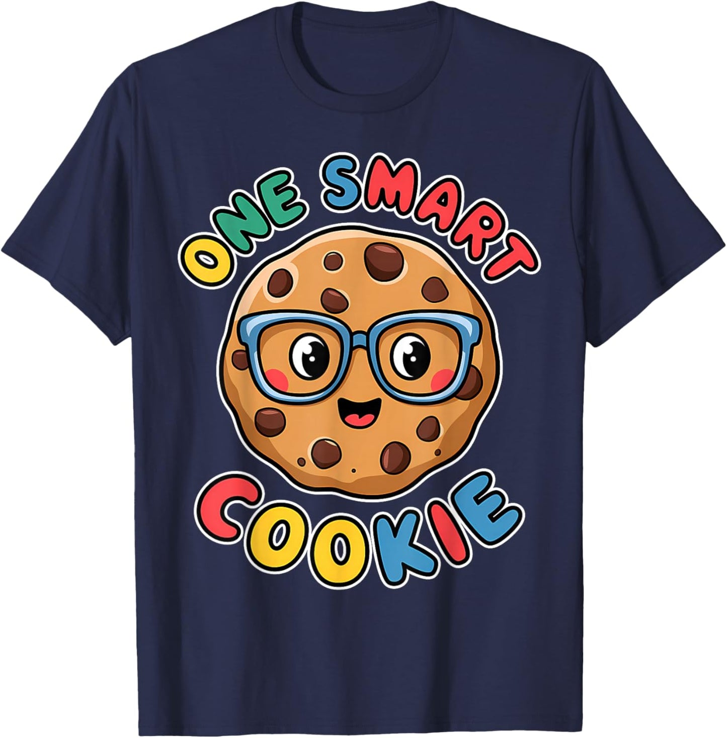 One Smart Cookie Funny Chocolate Chip Cookie T-Shirt - T-Shirt | Navy