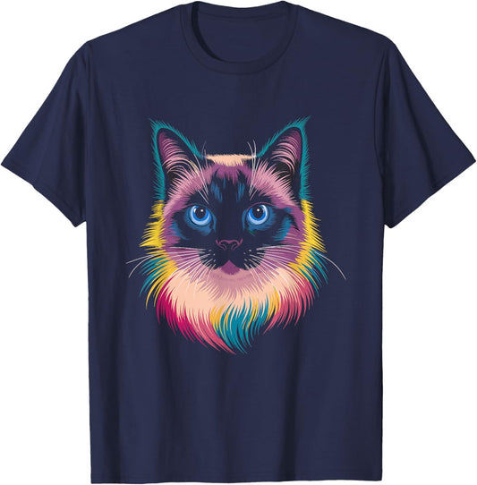 Siamese Cat Tie Dye Meezer Women T-Shirt - T-Shirt | Navy