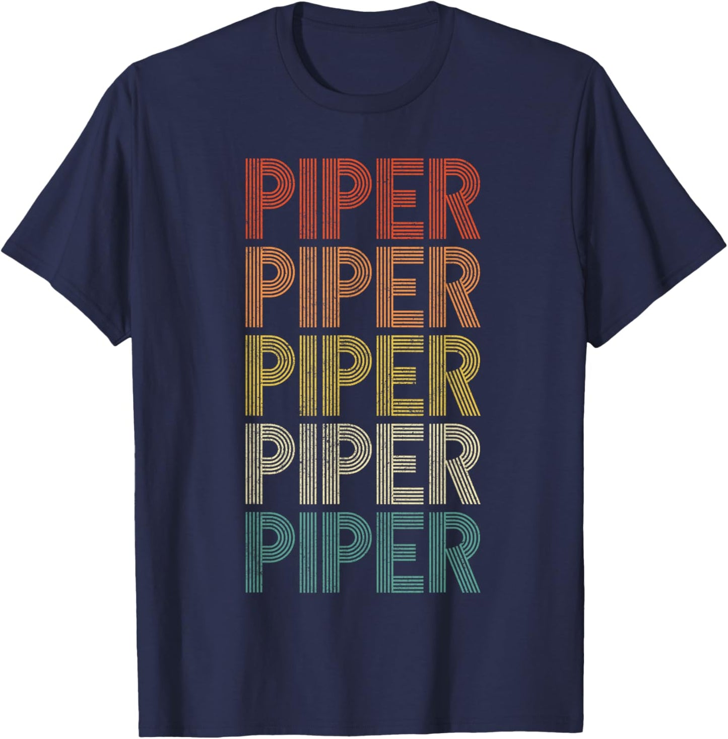 Piper Vintage Retro T-Shirt - T-Shirt | Navy
