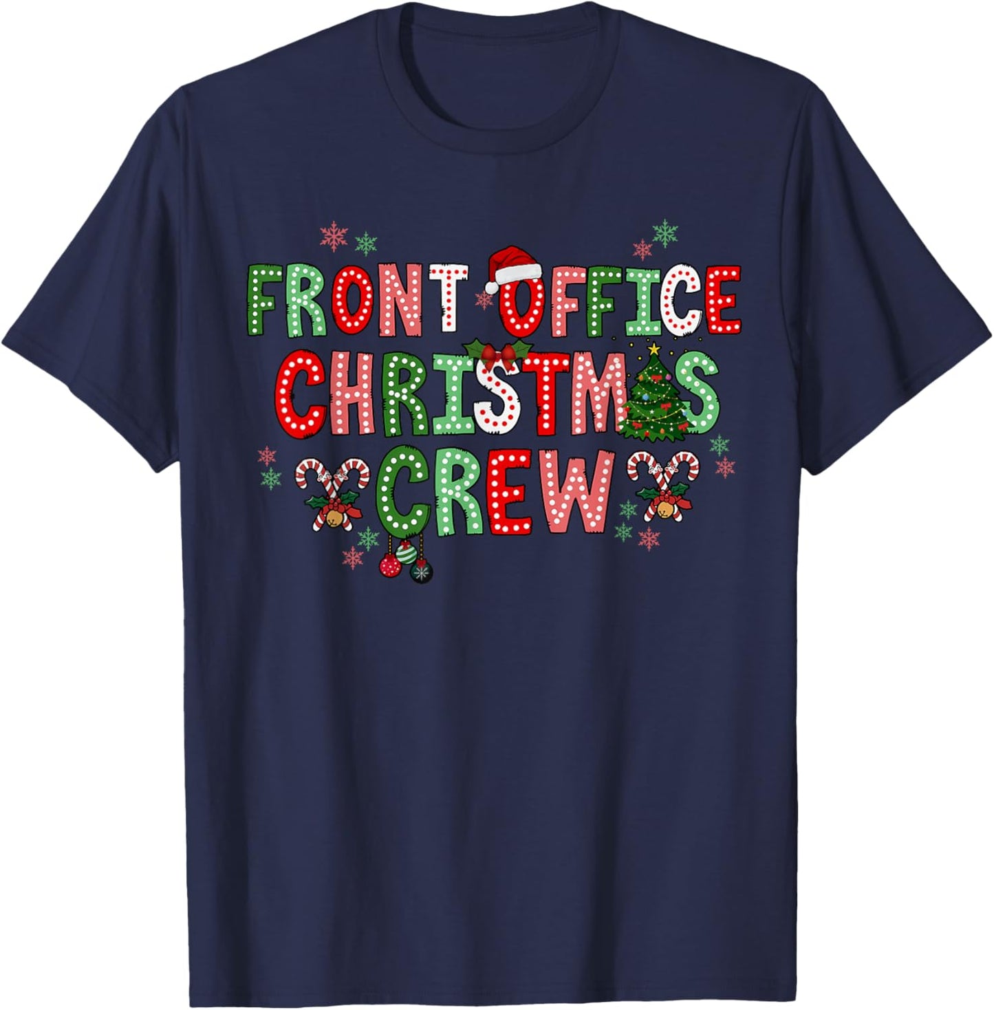 Front Office Squad Christmas Office Staff Admin Medical T-Shirt - T-Shirt | Navy