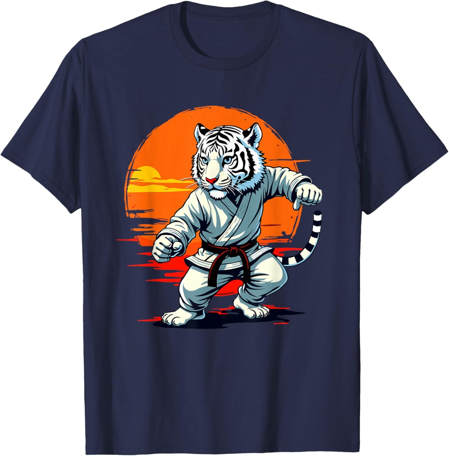 Shotokan Karate Fighter Martial Arts Tiger Funny Karate T-Shirt - T-Shirt | Navy
