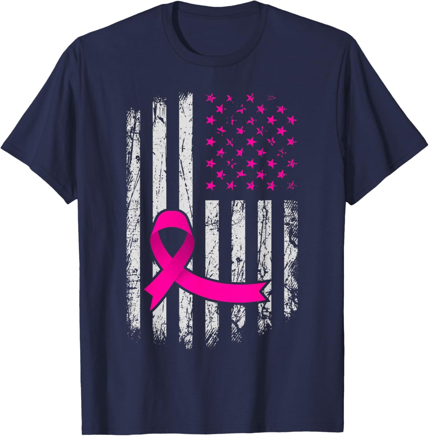 Breast Cancer bleach Awareness Flag Toddler Back Pink Women T-Shirt - T-Shirt | Navy