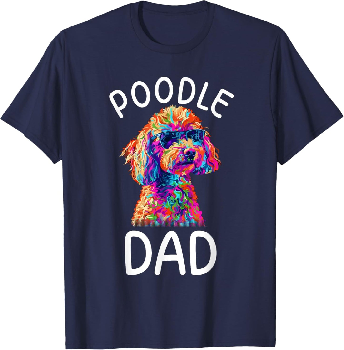 Toy Poodle Dad Pop Art Design Toy Poodle Lovers T-Shirt - T-Shirt | Navy