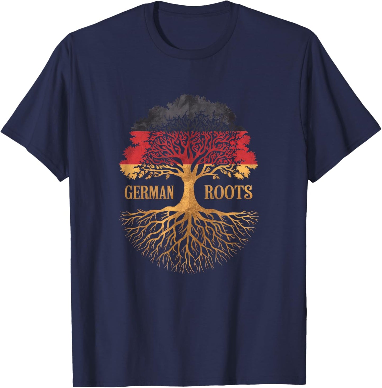 German Roots - Germany Flag Colors Family Tree Souvenir T-Shirt - T-Shirt | Navy