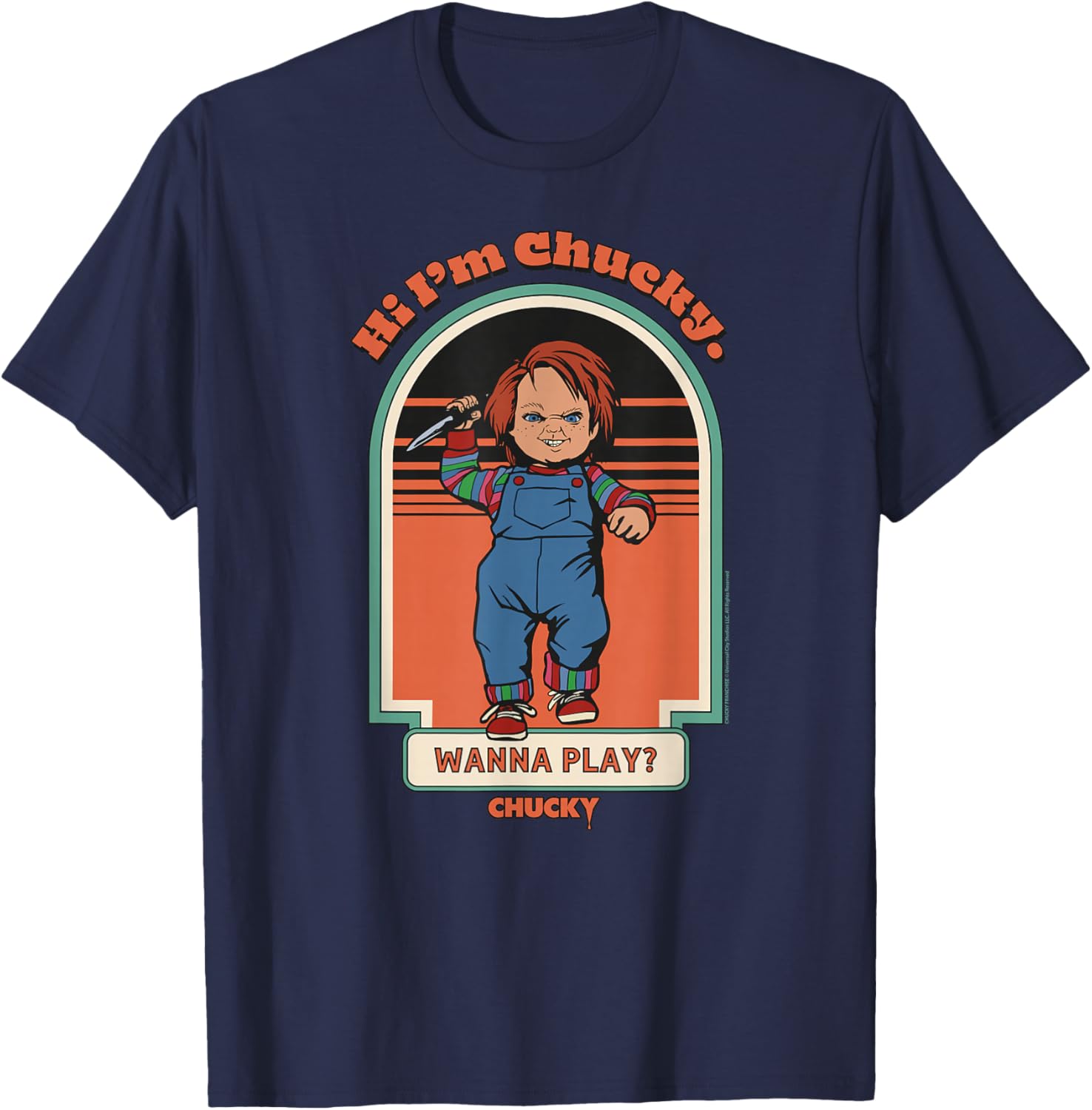 Chucky Hi I'm Chucky Wanna Play Vintage T-Shirt - T-Shirt | Navy