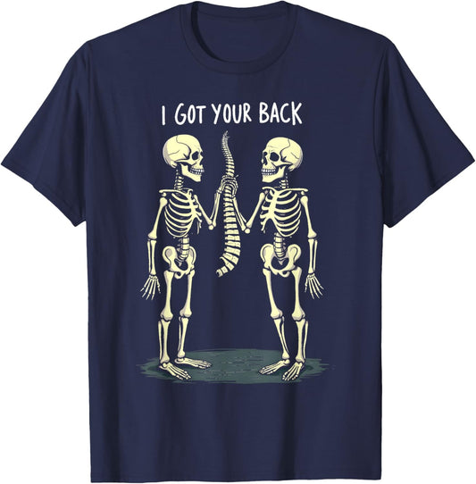 I Got Your Back Skeleton Funny Spooky Halloween Skeleton T-Shirt - T-Shirt | Navy