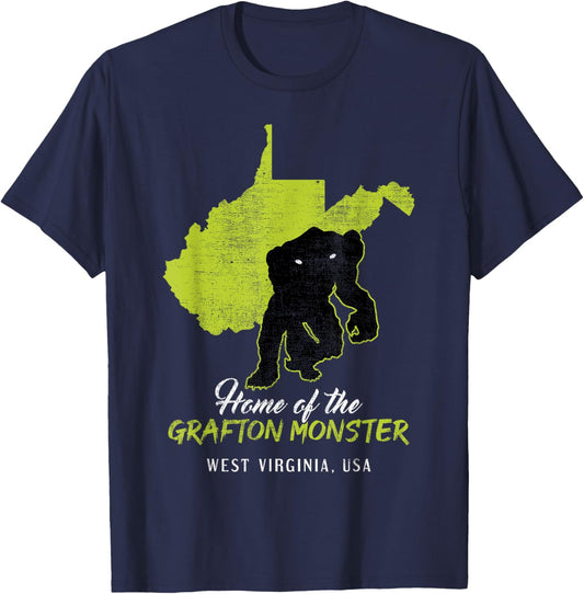 Grafton Monster West Virginia State American Cryptid T-Shirt - T-Shirt | Navy