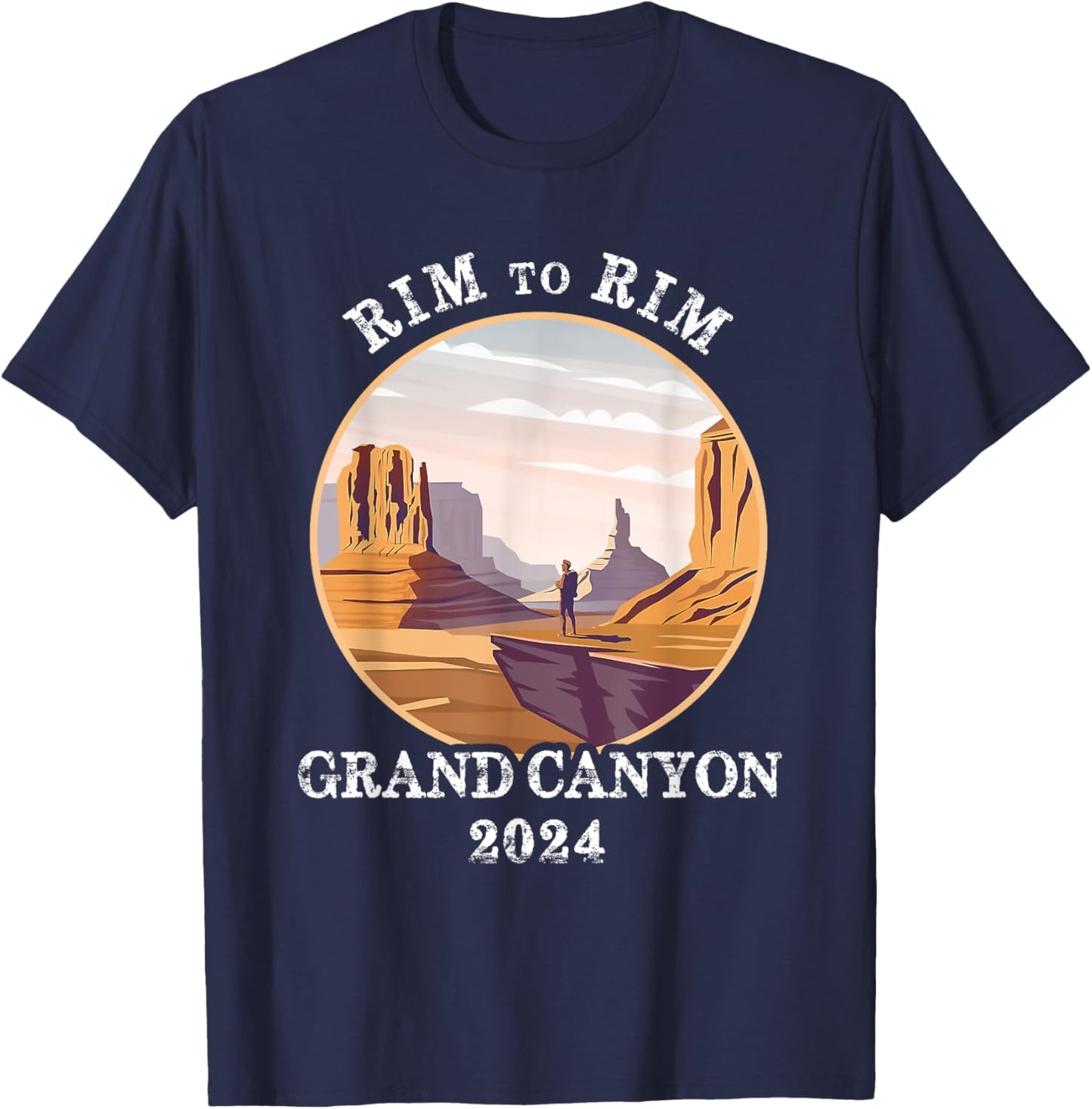 South Rim To North Rim Grand Canyon National Park Hiking T-Shirt - T-Shirt | Navy