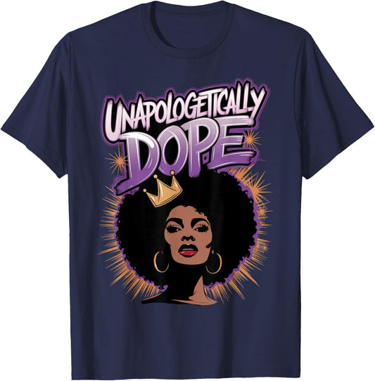 Unapologetically Dope Afro American T-Shirt - T-Shirt | Navy