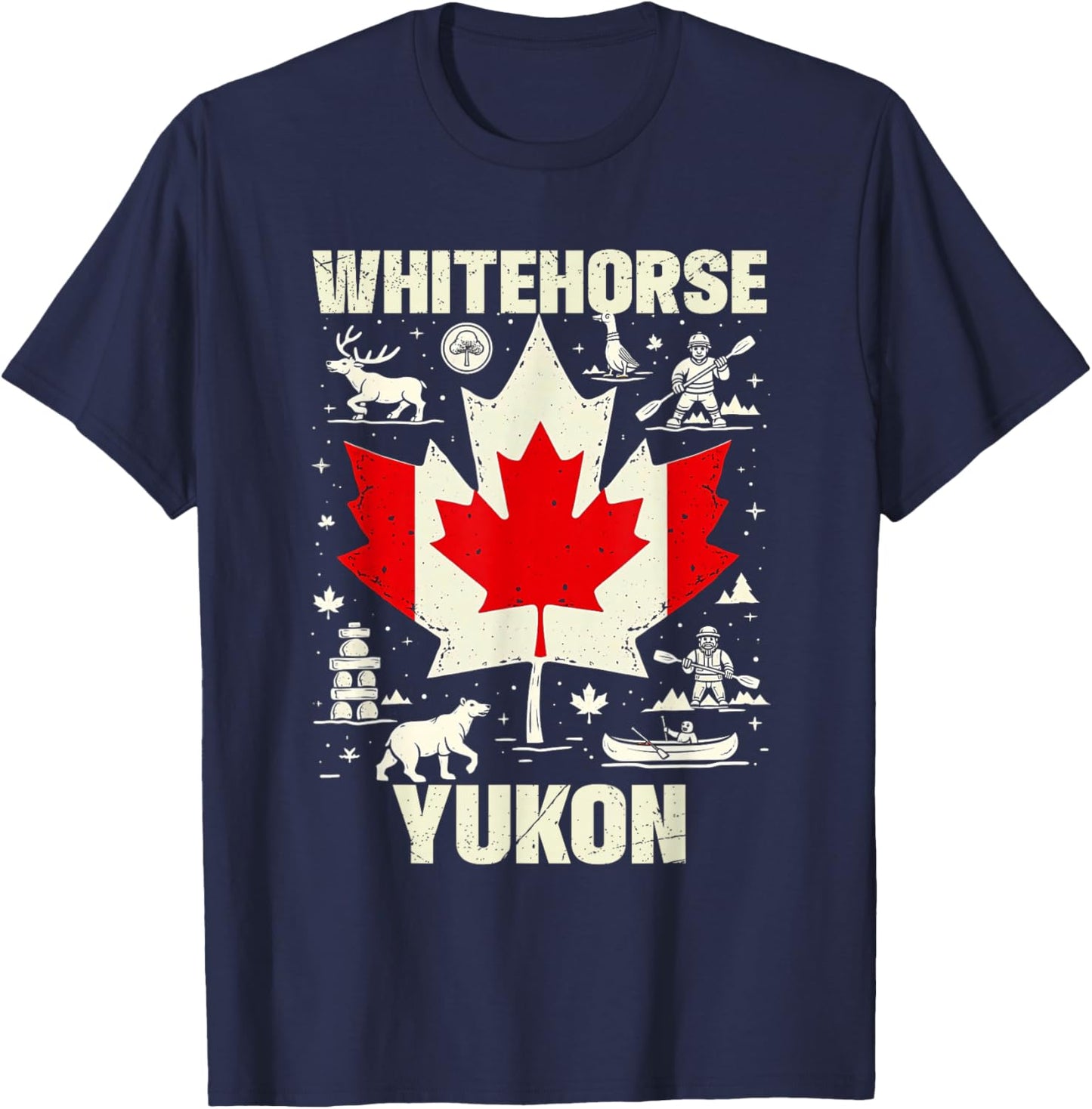Whitehorse Yukon Canada Canadian Travel Vacation T-Shirt - T-Shirt | Navy