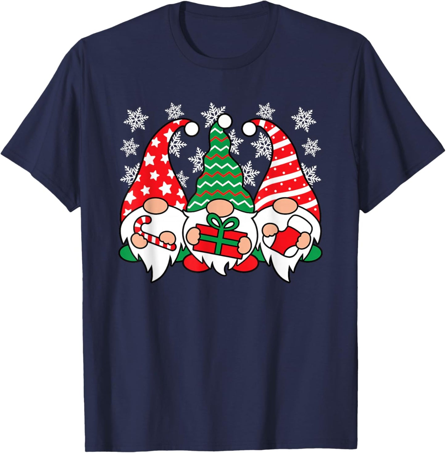 Funny Christmas Gnomes Xmas Gnome Men Women Kids T-Shirt - T-Shirt | Navy