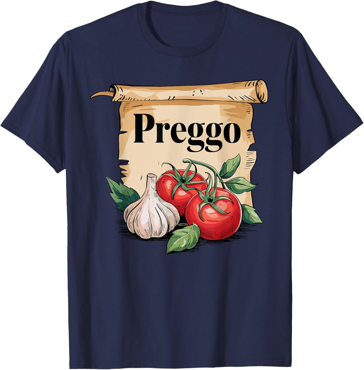 Preggo Sauce Cute and Funny Pregnancy Announcement T-Shirt - T-Shirt | Navy