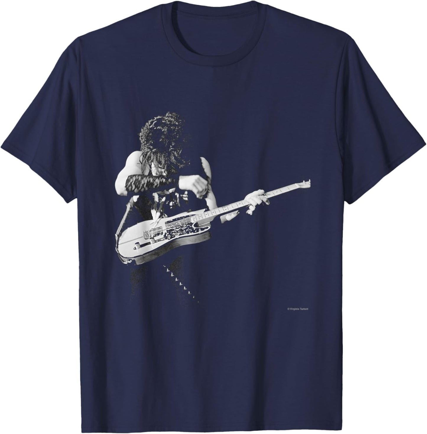Prince Playing Guitar Live By Virgina Turbett T-Shirt - T-Shirt | Navy