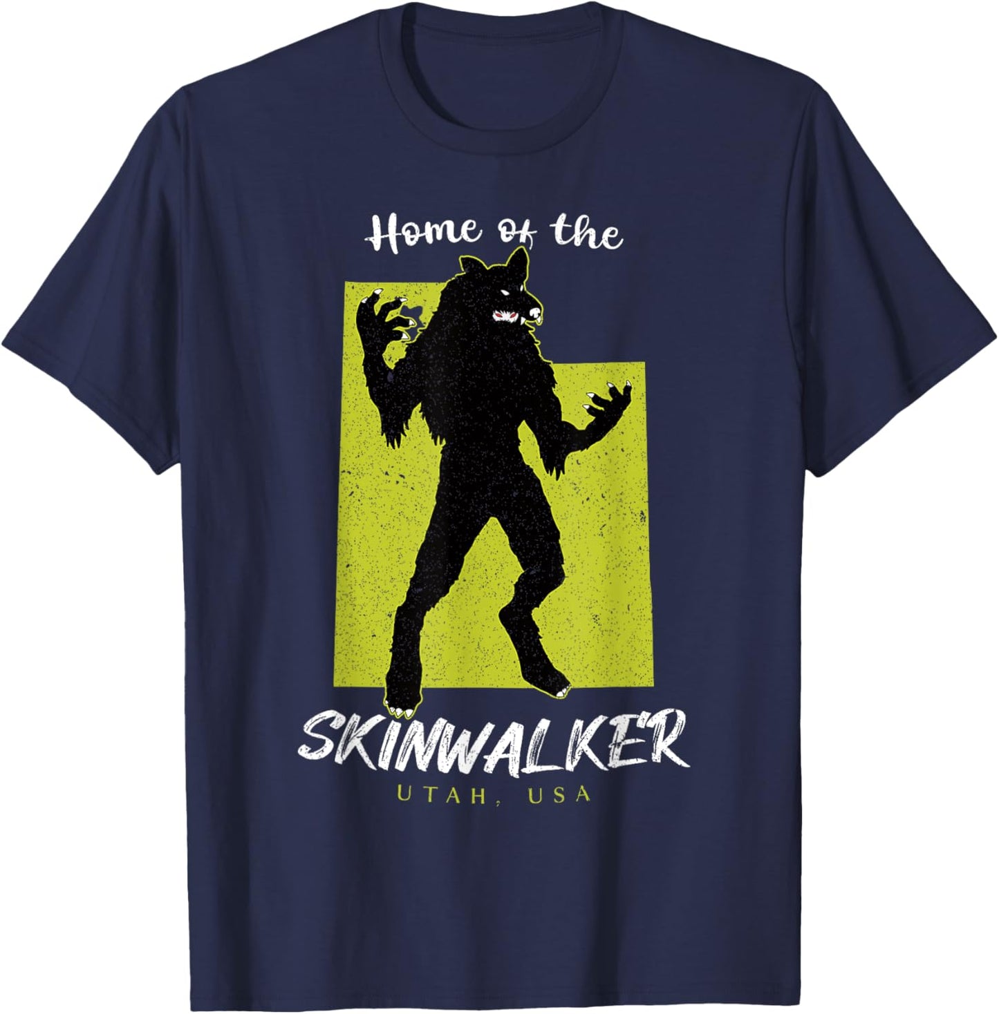 The Skinwalker Utah State American Cryptid T-Shirt - T-Shirt | Navy