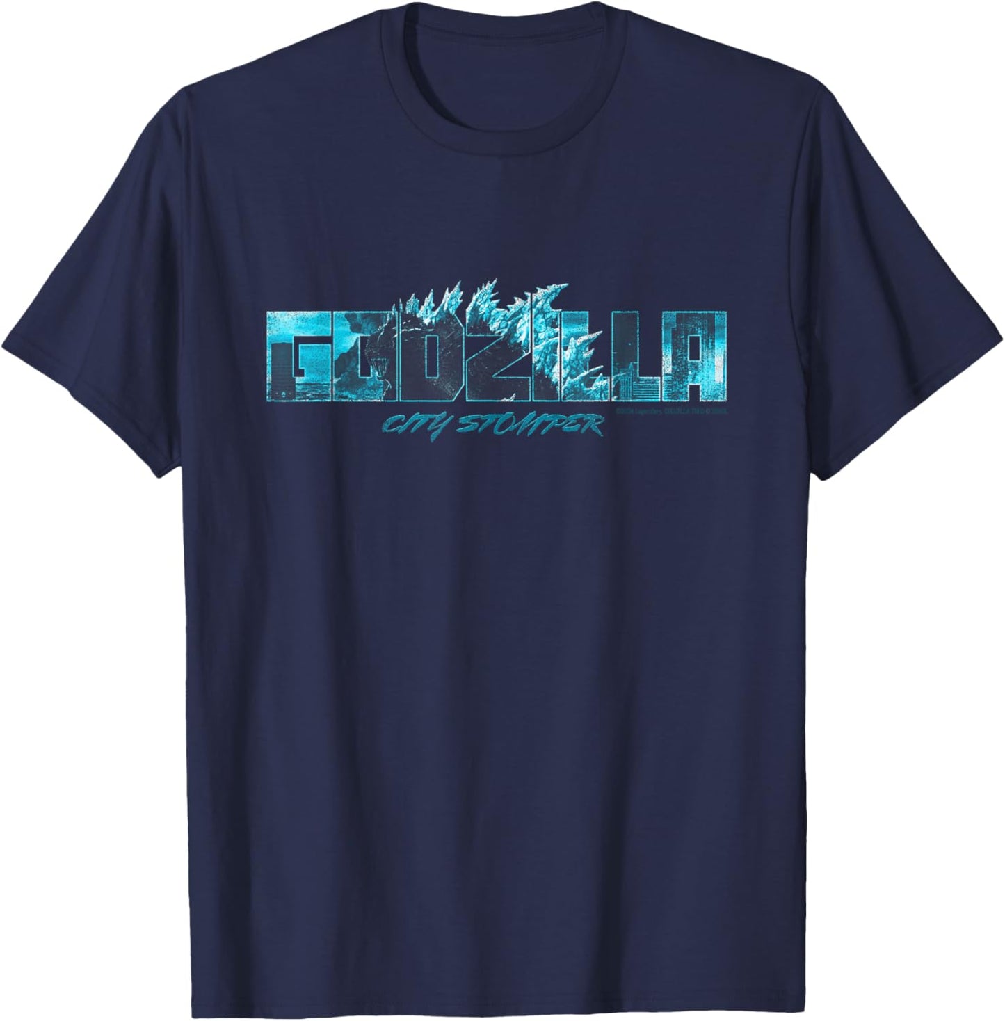 Godzilla x Kong Heavy Metal Godzilla City Stomper T-Shirt - T-Shirt | Navy